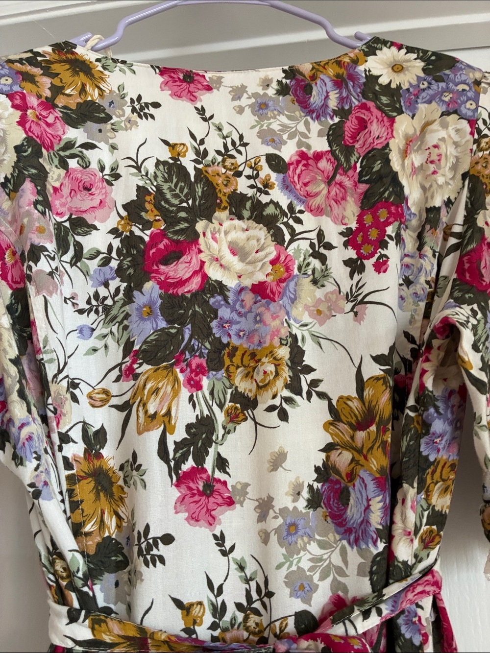 Vintage 80s Sweet Miranda Floral Rayon Midi Dress Prairie Cottagecore Button - Picture 9 of 9